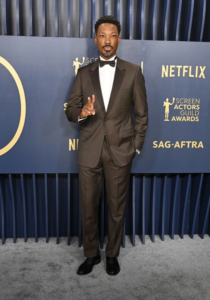 Corey Hawkins di Penghargaan Screen Actors Guild Awards Tahunan ke-30 yang diadakan di Shrine Auditorium dan Expo Hall di Los Angeles, California pada 24 Februari 2024.