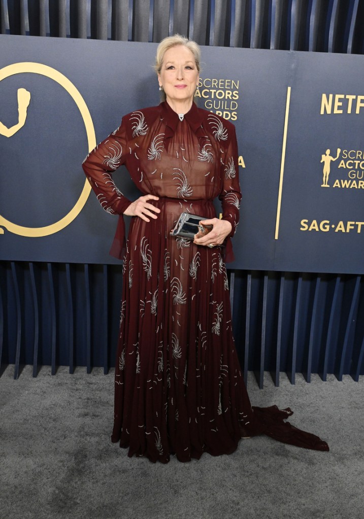 Meryl Streep menghadiri Penghargaan Screen Actors Guild Awards ke-30 di Shrine Auditorium dan Expo Hall pada 24 Februari 2024 di Los Angeles, California.